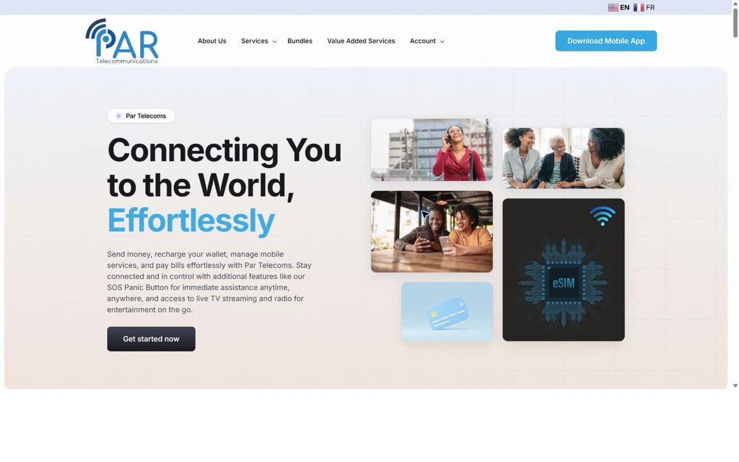 Par Telecom website interface